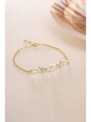 Lodie Silver Pozłacana bransoletka z elementem ozdobnym - dł. 17 cm rozmiar: onesize. Szare bransoletki Lodie Silver, z cyrkonią, pozłacane. Za 123.95 zł.