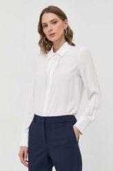 MAX&Co. koszula damska kolor biały regular z kołnierzykiem klasycznym. Białe koszule MAX&Co., bez wzorów, z dzianiny, klasyczne, bez kołnierzyka, bez ramiączek. Za 839.99 zł.