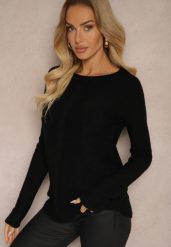 Czarny Casualowy Sweter z Ozdobnym Splotem Sealinea. Czarne swetry Renee, l, z aplikacjami, z jeansu, casualowe, bez ramiączek. W wyprzedaży za 63.99 zł.