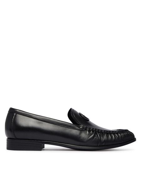 Guess Mokasyny FLTBEA LEA14 Czarny. Czarne mokasyny Guess, z aplikacjami, ze skóry. Za 584.99 zł.