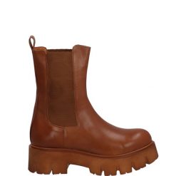 BRĄZOWE BOTKI 10529XB TAN. Brązowe botki Venezia, bez wzorów, ze skóry, bez obcasa, bez zapięcia. Za 309.00 zł.