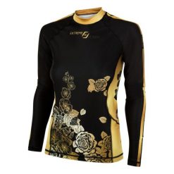 Koszulka Sportowa Rashguard damski MMA EXTREME HOBBY ROSE. Czarne bielizna termoaktywna damska EXTREME HOBBY, xl, bez wzorów, z bawełny, bez ramiączek, do biegania. Za 209.00 zł.