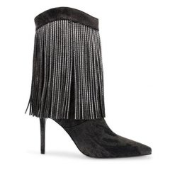 Kowbojki Steve Madden. Czarne botki Steve Madden, bez wzorów, bez obcasa, na szpilce, bez zapięcia. Za 839.99 zł.