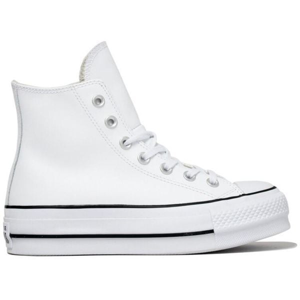 Buty sportowe damskie Converse Chuck Taylor All Star Lift Leather High. Białe buty sportowe lifestyle Converse, bez wzorów, ze skóry, casualowe, bez zapięcia. Za 590.00 zł.