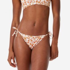 Dół kostiumu kąpielowego damski Decathlon Sandy Garou. Brązowe bikini OLAIAN, bez wzorów, z elastanu, klasyczne. Za 44.99 zł.