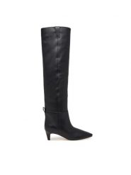 MICHAEL Michael Kors Kozaki Daniela Kitten 40F6DNMB5L Czarny. Czarne kozaki MICHAEL Michael Kors, bez wzorów, ze skóry, bez obcasa, na szpilce, bez zapięcia. Za 1,779.00 zł.