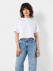 Noisy May T-Shirt Alena 27023863 Biały Cropped Fit. Białe t-shirty Noisy May, m, bez wzorów, z bawełny, bez kołnierzyka, bez ramiączek. Za 39.99 zł.