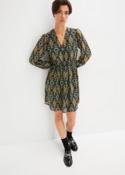 Sukienka mini. Zielone sukienki bonprix, bez wzorów, bez kołnierzyka, bez ramiączek, mini. Za 89.99 zł.