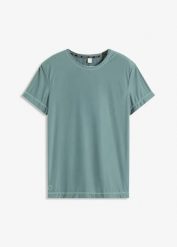 Bardzo miękki T-shirt funkcyjny, szybkoschnący. Zielone t-shirty bonprix, bez wzorów, bez kołnierzyka, bez ramiączek. Za 79.99 zł.