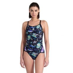 Strój kąpielowy damski jednoczęściowy treningowy na basen Arena Planet. Niebieskie stroje jednoczęściowe Arena, bez wzorów, sportowe. Za 271.98 zł.