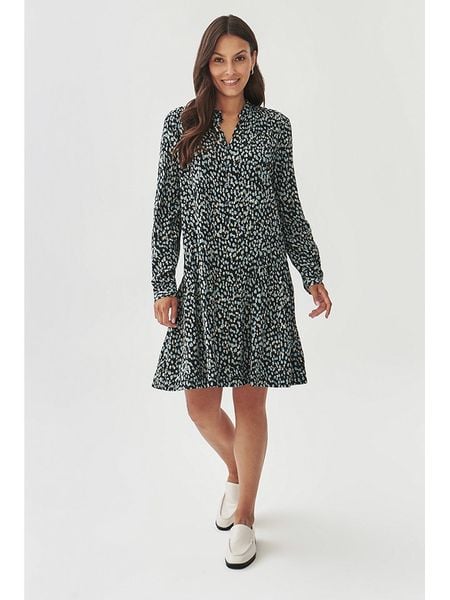 TATUUM Sukienka w kolorze czarno-błękitnym rozmiar: 38. Czarne sukienki Tatuum, bez wzorów, z wiskozy, bez kołnierzyka, bez ramiączek, midi, rozkloszowane. Za 175.67 zł.