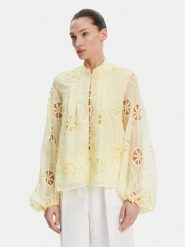 BARDOT Koszula Libbie 59892TB Żółty Regular Fit. Żółte koszule Bardot, bez wzorów, z syntetyku, bez kołnierzyka, bez ramiączek. Za 399.99 zł.