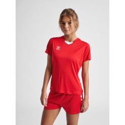 Koszulka sportowa z krótkim rękawem damska Hummel Core XK Poly Jersey S/S Woman. Czerwone t-shirty sportowe Hummel, s, bez wzorów, z jersey, bez ramiączek, do piłki ręcznej. Za 118.50 zł.