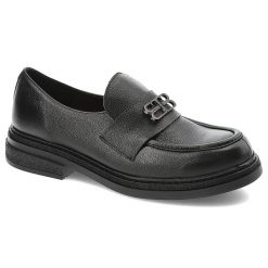Czarne Półbuty Armodo Wsuwane Obuwie Damskie. Czarne półbuty wsuwane Armodo, bez wzorów, ze skóry, biznesowe, bez obcasa. Za 368.99 zł.