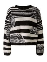 Oui Sweter w kolorze kremowo-czarnym rozmiar: 42. Brązowe swetry Oui, bez wzorów, z wełny, bez ramiączek. Za 165.99 zł.