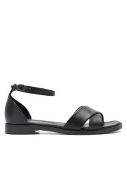 Lasocki Sandały ELE RST-ELE-06 Czarny. Czarne sandały Lasocki, bez wzorów, ze skóry, bez obcasa, na płaskiej podeszwie, bez zapięcia. Za 199.99 zł.