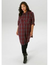 Aniston Tunika w kolorze bordowym rozmiar: 46. Czerwone tuniki Aniston, bez wzorów, z bawełny, bez kołnierzyka, bez ramiączek. Za 73.93 zł.