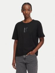 Karl Lagerfeld Jeans T-Shirt B3W17018 Czarny Regular Fit. Czarne t-shirty Karl Lagerfeld Jeans, xs, bez wzorów, z bawełny, bez kołnierzyka, bez ramiączek. Za 219.99 zł.