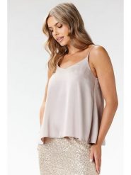 Awama Top w kolorze jasnoróżowym rozmiar: L. Różowe topy Awama, l, bez wzorów, bez kołnierzyka, bez ramiączek. Za 87.99 zł.