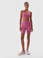 4F Legginsy kolarki treningowe damskie - fioletowe M/L. Czerwone legginsy 4f, l, bez wzorów, z dzianiny, z podwyższonym stanem, na fitness i siłownię. W wyprzedaży za 69.99 zł.
