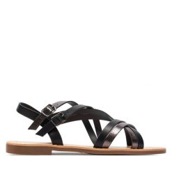 Sandały ONLY Shoes. Czarne sandały ONLY SHOES, bez wzorów, bez obcasa, na płaskiej podeszwie, bez zapięcia. Za 79.99 zł.