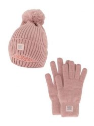 Zestaw zimowy dla kobiet - czapka + rękawiczki różowy. Czerwone czapki zimowe HEAT KEEPER, bez wzorów, z materiału, eleganckie. Za 134.32 zł.
