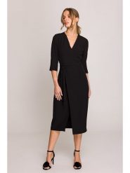 Stylove Sukienka w kolorze czarnym rozmiar: XL. Czarne sukienki Stylove, xl, bez wzorów, z tkaniny, bez kołnierzyka, bez ramiączek, midi. Za 313.45 zł.
