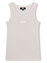 DKNY Top w kolorze beżowym rozmiar: 152. Brązowe topy DKNY, bez wzorów, z bawełny, bez kołnierzyka, bez ramiączek. Za 101.94 zł.