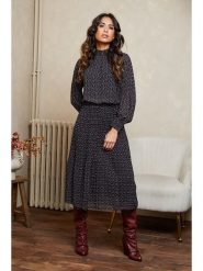 Joséfine Sukienka "Karry" w kolorze czarno-białym rozmiar: L. Białe sukienki Joséfine, l, bez wzorów, bez kołnierzyka, bez ramiączek, maxi. Za 158.47 zł.