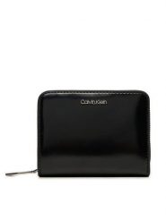 Calvin Klein Portfel Ck Must Medium Zip Around_Shiny K60K612847 Czarny. Czarne portfele Calvin Klein, bez wzorów, ze skóry. Za 159.99 zł.