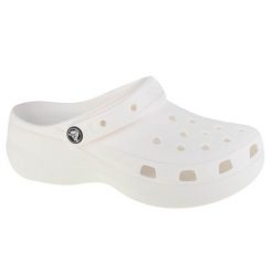 Klapki Crocs Classic Platform Clog 206750-100 białe. Białe klapki bez wzorów, sportowe, bez obcasa, bez zapięcia. W wyprzedaży za 364.74 zł.