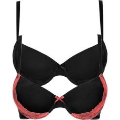 Biustonosz usztywniany (2 szt.) bonprix czarno-koralowy + czarny. Biustonosze marki bonprix. Za 59.98 zł.