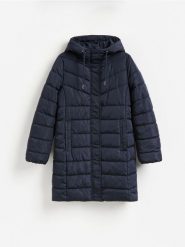 Pikowana kurtka - granatowy. Niebieskie kurtki Reserved, l, bez wzorów, z tkaniny, bez kaptura. Za 159.99 zł.