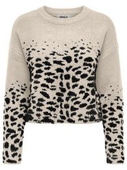 ONLY Sweter w kolorze kremowo-czarnym rozmiar: S. Brązowe swetry ONLY, s, bez wzorów, bez ramiączek. Za 83.62 zł.