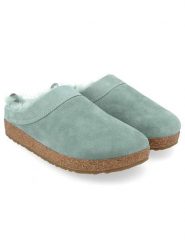 HAFLINGER Skórzane kapcie w kolorze błękitnym rozmiar: 42. Niebieskie kapcie HAFLINGER, bez wzorów, z materiału. Za 253.95 zł.