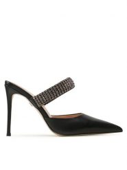 Eva Longoria Klapki EL-10-07-000933 Czarny. Czarne klapki Eva Longoria, bez wzorów, ze skóry, bez obcasa, bez zapięcia. Za 749.99 zł.