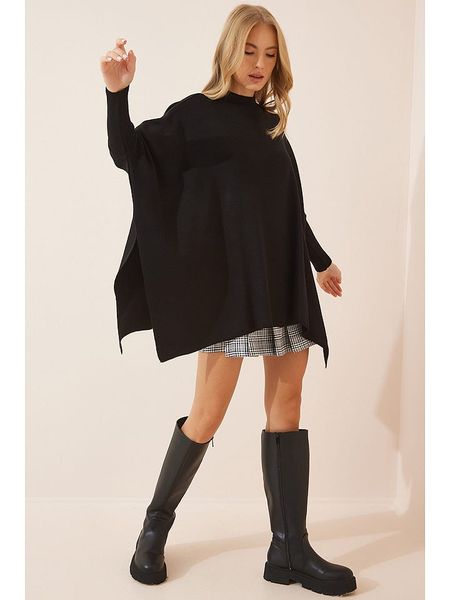 Happiness Istanbul Sweter w kolorze czarnym rozmiar: onesize. Czarne swetry Happiness Istanbul, bez wzorów, bez ramiączek. Za 83.22 zł.