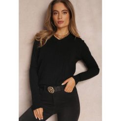 Czarny Sweter w Warkocze Nemiphae. Czarne swetry Renee, l, bez wzorów, z jeansu, casualowe, bez ramiączek. W wyprzedaży za 83.99 zł.