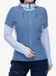 Bluza z kapturem damska La Sportiva Session Tech Hoody. Niebieskie bluzy z kapturem La Sportiva, l, bez wzorów, z materiału, z kapturem, narciarskie. Za 522.49 zł.