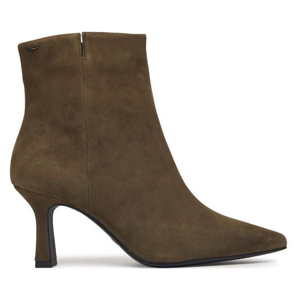Botki Tamaris. Zielone botki Tamaris, bez wzorów, bez obcasa, na szpilce, bez zapięcia. Za 484.99 zł.