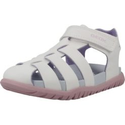 Sandały GEOX B SANDAL FUSBETTO GI Biały. Białe sandały Geox, bez wzorów, z syntetyku, sportowe, bez obcasa, bez zapięcia. Za 189.99 zł.