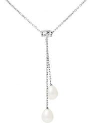 Mitzuko Srebrny naszyjnik "You&Me" z perłami - dł. 42 cm rozmiar: onesize. Białe naszyjniki Mitzuko, z materiału, z perłą, srebrne. Za 304.99 zł.