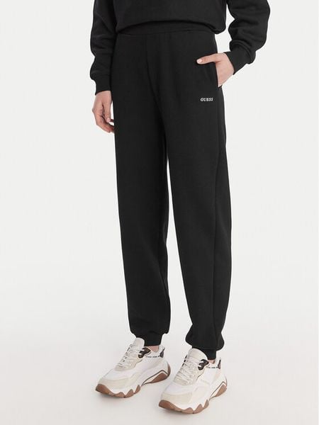 Guess Spodnie dresowe V6RB15 K9V31 Czarny Regular Fit. Czarne spodnie dresowe Guess, z aplikacjami, z bawełny. Za 299.99 zł.