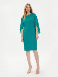 Joseph Ribkoff Sukienka koktajlowa 242731 Turkusowy Slim Fit. Niebieskie sukienki Joseph Ribkoff, bez wzorów, z syntetyku, wizytowe, bez kołnierzyka, bez ramiączek. Za 679.99 zł.