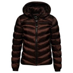Damska kurtka z kapturem Superdry Fuji. Brązowe kurtki Superdry, bez wzorów, z puchu, z kapturem. W wyprzedaży za 444.00 zł.