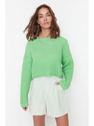 Trendyol Sweter w kolorze zielonym rozmiar: M. Zielone swetry Trendyol, m, bez wzorów, bez ramiączek. Za 60.99 zł.