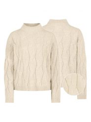 Eight2Nine Sweter w kolorze beżowym rozmiar: S. Brązowe swetry Eight2Nine, s, bez wzorów, ze splotem, bez ramiączek. Za 164.95 zł.