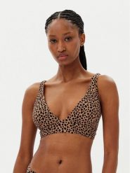 MICHAEL Michael Kors Góra od bikini MM54113 Beżowy. Brązowe bikini MICHAEL Michael Kors, bez wzorów, z syntetyku. Za 469.99 zł.