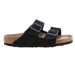 Klapki turystyczne uniseks Birkenstock Arizona SFB 732. Niebieskie klapki Birkenstock, bez wzorów, sportowe, bez obcasa, bez zapięcia. Za 449.00 zł.