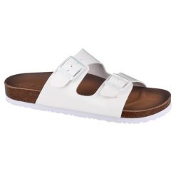 Klapki damskie Skechers Granolagloss Floss. Białe klapki Skechers, bez wzorów, z materiału, do pływania. W wyprzedaży za 312.20 zł.